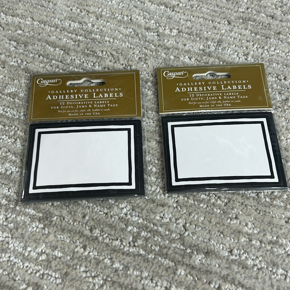 24 Caspari Black & White Adhesive Labels